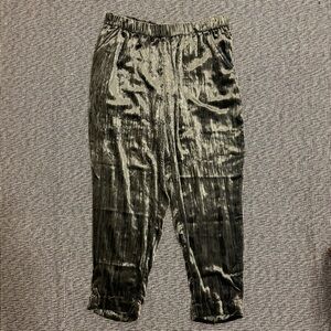 Anthropologie Black Velvet Cropped Pants